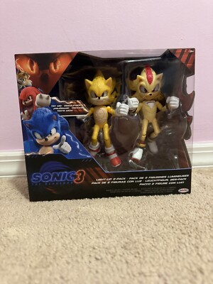 Sonic the Hedgehog 3 Movie Light-Up Figures - Super Sonic & Shadow 2-Pack