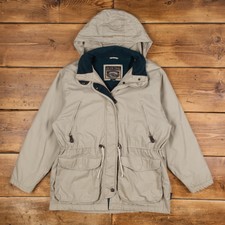 Vintage Pacific Trail Outdoor Coat L 90s Drawstring Waist  Parka Grey Womens