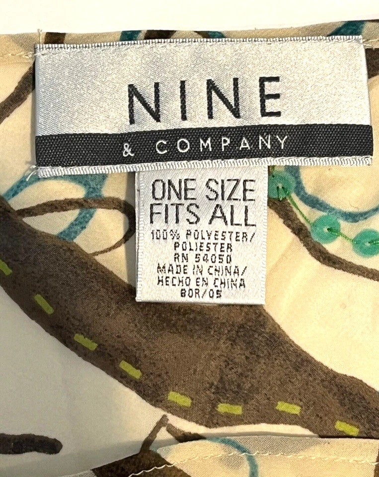 Blusa para mujer Nine & Co. marrón y verde azulado con chal adorno transparente talla única Foto 4 de 4
