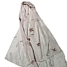 Polyester Scarf 156x38cm Italy Sheer Pink Brown Floral Design Vintage