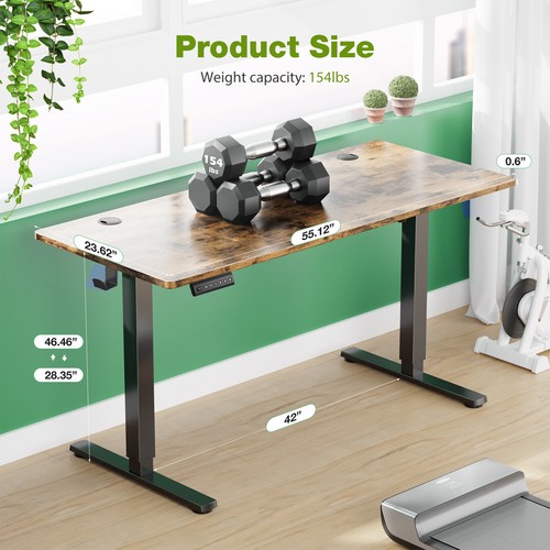 Electric Adjustable Height Sit Standing Desk, 4 Size Rising Desk for Home Office - Picture 7 of 15