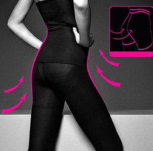 Black Thick Opaque Shapewear Tights 