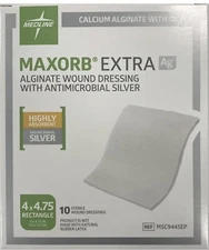 *10-Pack* Medline Maxorb Extra Ag Alginate Wound Dressing 4" x 4.75" MSC9445EP