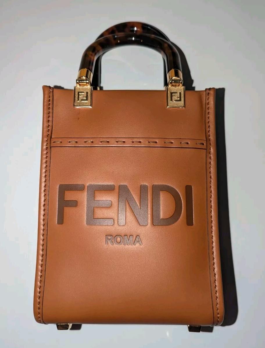 ◆FENDI 最新作 ◆SUNSHINE MINI ハンドバッグ/Brown◆ Fendi Sunshine Shoulder Bag Mini Brown Leather Pre-Owned | eBay