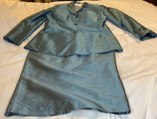 Women  s Silk Doncaster Slate Blue 2pc Dress Jacket Mother Bride Doncaster