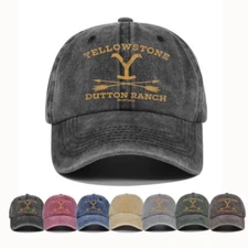 Yellowstone Ranch Cap Baseball Hat Distressed Sun- Adjustable