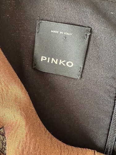 abito vestito a palloncino Pinko bronzo pizzo - Foto 6 di 12