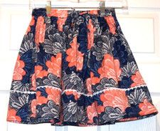 Kidpik Girl's Floral Skirt Blue Orange Size Large 12 New
