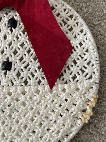 Vintage Handcrafted Handmade Rope Woven Christmas Santa 24” Hanging Card Holder - Picture 5 of 14