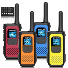 AWANFI Walkie Talkies 4 Pack for Adults, Rechargeable Kids Two Way Radios Gifts