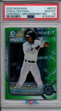 Kahlil Watson 2022 Bowman Chrome Green Shimmer Refractor Rookie RC #/99 PSA 10