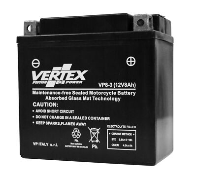 Vertex VP8-3 Akku CB7L-B2 L:135mm H:133mm B:70mm REF: YB7L-B