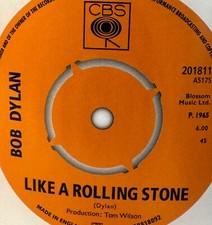 Bob Dylan 'Like A Rolling Stone' Record Label Stickers