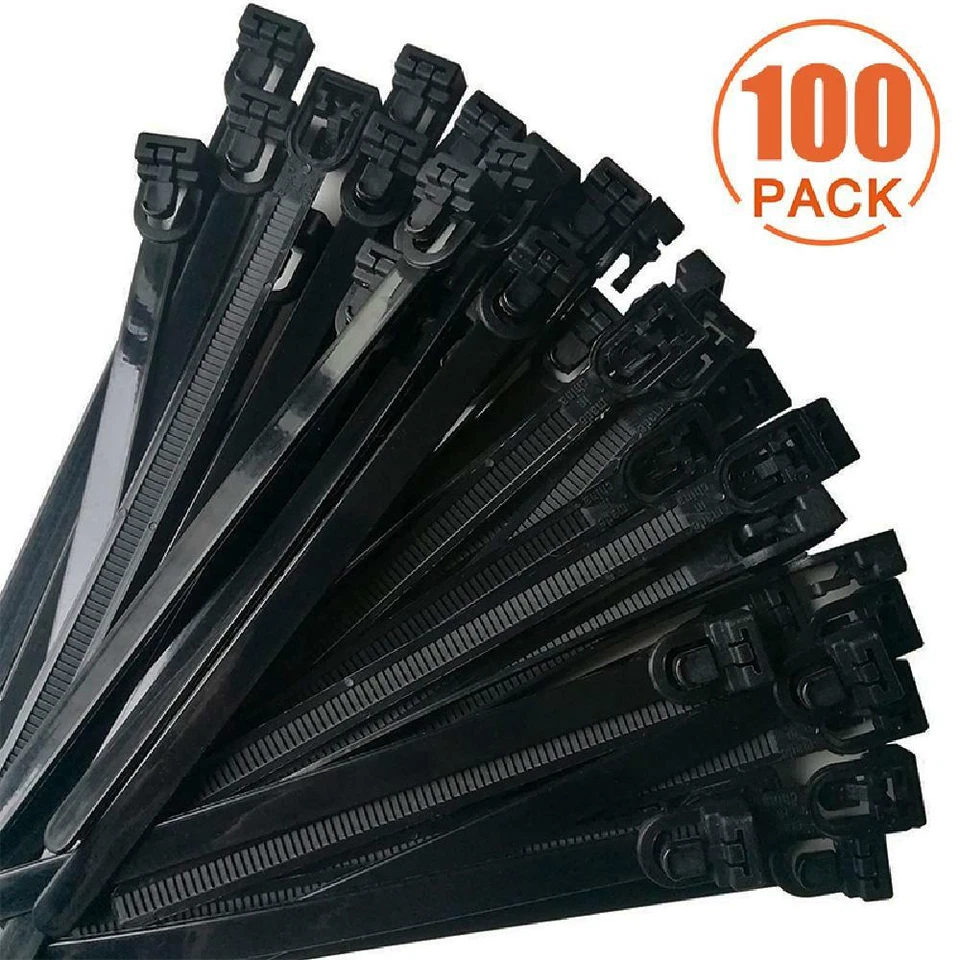 Cable Ties Zip Nylon UV Stabilised 100pcs Bulk Black Cable Tie For Trade Use Aus - image 2 of 4