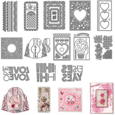 Lace Edge Heart Slimline Words Metal Cutting Dies Album Card ...
