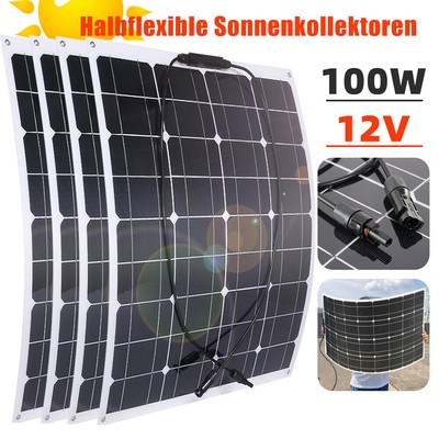 100W-400W Flexibel Solarpanel Solarmodul Monokristallin für Auto Wohnmobil