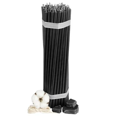50 Stück 29,5cm Schwarze Kloster Ritual Kerzen Восковые черные свечи №30 - Bild 1 von 4
