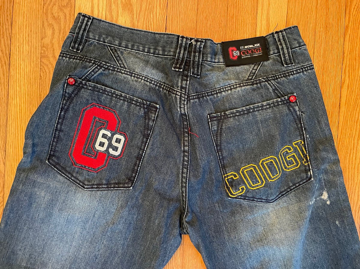 Vtg Y2K Coogi 1969 Baggy Hip-Hop Embroidered Jeans Size 36x34 | eBay