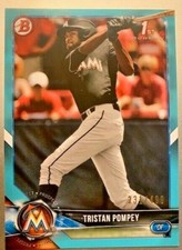2018 Bowman Draft Tristan Pompey ( Marlins ) #BD-129 1st Rookie Sky Blue /499