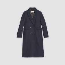 Sandro Paris Gaby 100% Virgin Wool Double-breasted Coat Size 3 Uk 10-12