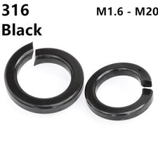 Black 316 Stainless Steel Spring Lock Washers M1.6 M2 M3 M4 M5 M6 M8 M10 M12 M20