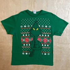 Dr. Seuss The Grinch Christmas Themed Men's XL Green Short Sleeve T-Shirt