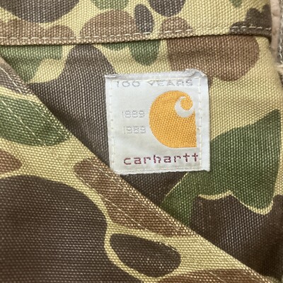 Vintage Carhartt Duck Camo Canvas Hunting Pants USA Size 40 x 29.5