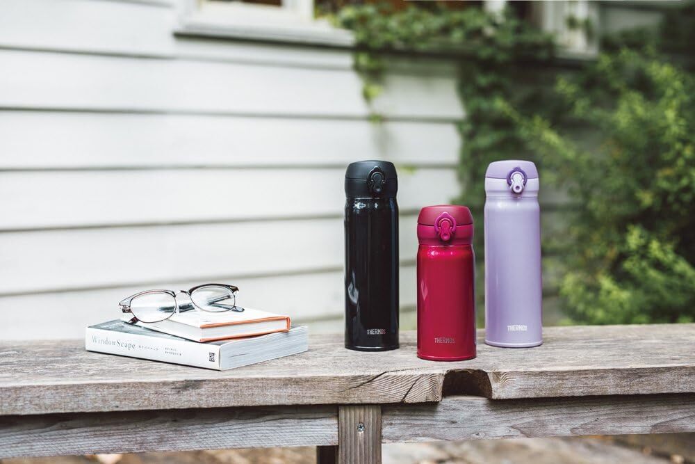 Thermos Water Bottle Vacuum Insulated Mobile Mug 350ml Jet Black