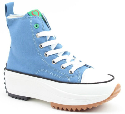 Heavenly Feet Plateau Sneaker Hi Top Chunky Leicht Canvas Schnürung Mode