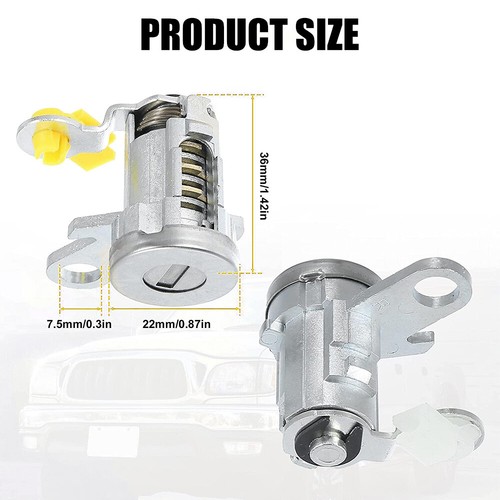 2 Set Front Door Lock Cylinder w/ Keys for 1995-2004 Toyota Tacoma DL108R 989721 - Picture 2 of 8