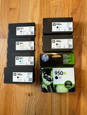 HP 950XL/951 Ink Cartridges- Cyan, Magenta, Yellow - Inc. 3 Blk &1 Bonus Total 7