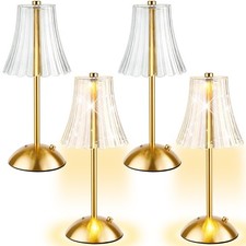 Bornerwhite 4 Pcs Cordless Table Lamp Gold Cordless Battery Operated Touch