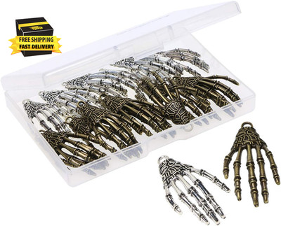 Metal Skeleton Skull Hand Claws Charm Accessories Punk Horror Bone Claw for Hall