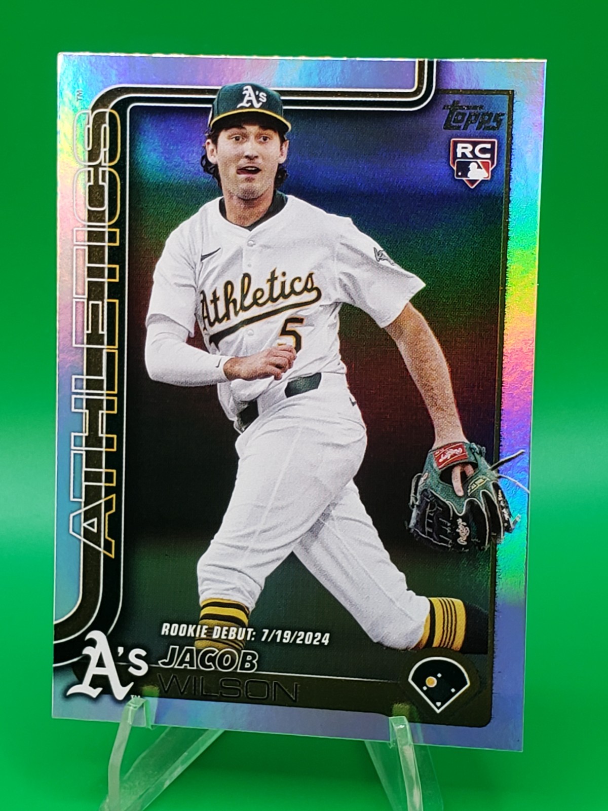 JACOB WILSON RC Rainbow Foil Debut 2025 Topps Update US180 Athletics