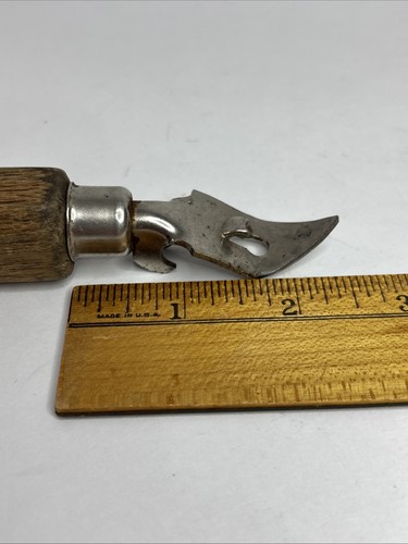 Edlund Co Inc Bottle Can Opener punch wood handle vintage Burlington VT USA - Picture 10 of 14
