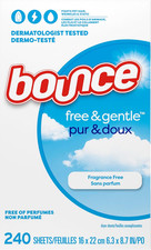 Free  Gentle Dryer Sheets, Unscented, 240 Count