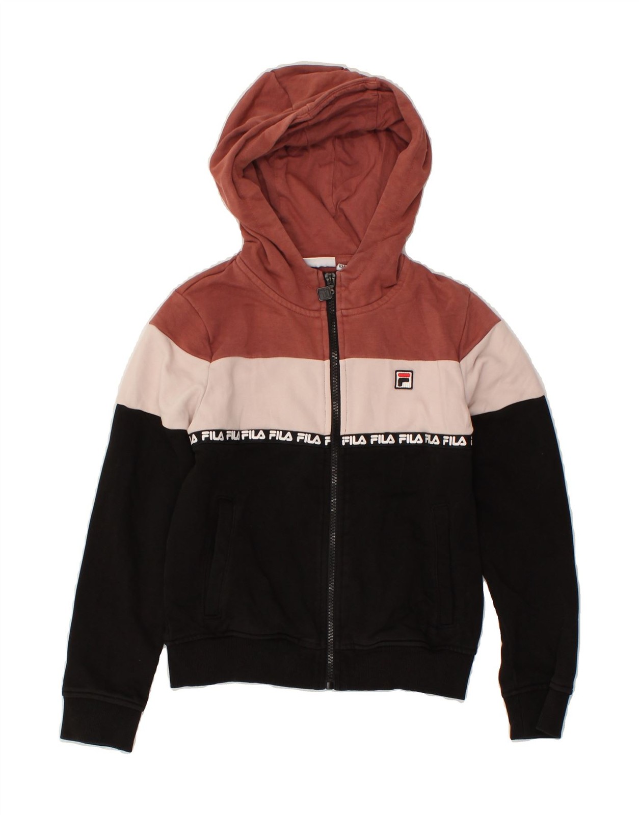 FILA Felpa con Cappuccio e Zip Bambina 9 10 Anni Multicolore Colourblock CE24