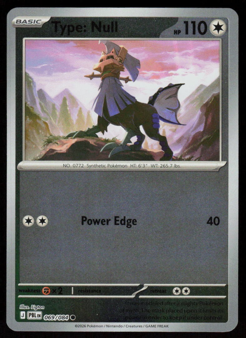 Type: Null 069/084 Common Pitch Black Pokemon Reverse Holo Near Mint