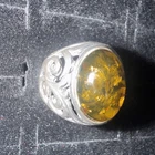Beautiful Vintage Sterling Silver Sun Spangles Baltic Amber Ring   Sz 7.25