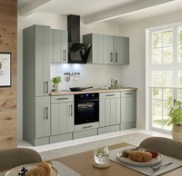 KüChe KüChenzeile Landhaus GrüN Anton 250 Cm Induktion Ohne KüHlschrank Respekta