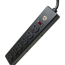 Southwire Mountable Power Strip, 20 AMP, NEMA 5-20 Plug 6 ft, Black