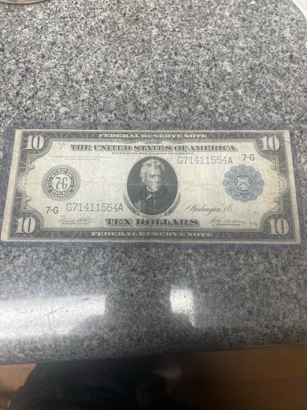 1914 $10 Federal Reserve Note Circulated Large Size Banknote