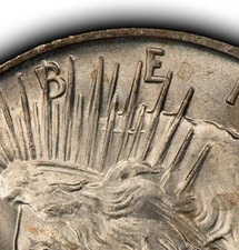 1922 $1 Peace Dollar - VAM-2F Hair Pin Die Gouge in Rays Top-50 - BU - D6690