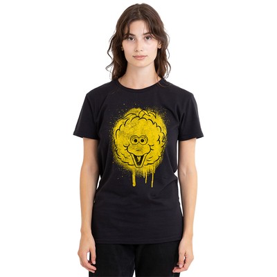 Sesamstraße Big Bird Graffiti Spray Face Damen T-Shirt S-2XL, schwarz