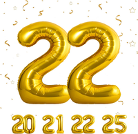 22 Geburtstag Deko Zahlen Luftballon 22 Jahre | Folienballon Gold - FüR 22. Gebu