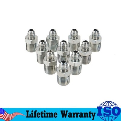 Pipe Adapter 3/8'' Male 37° Flare JIC x 1/2'' Male NPT Plated Hydraulic fitting 10