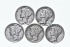 High Grade Lot 1939 1936 1936 1937 1937 Mercury Dime Collection *297