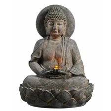 Teamson Home 28.35" Buddha Water Fountain with LED Lights