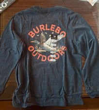 Burlebo Youth Boys Duck Graphic Long Sleeve T-Shirt  L 10/12 Charcoal Gray NW