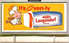 Oven-ly Langendorf BREAD Billboard, Food Chrome Advertising Postcard